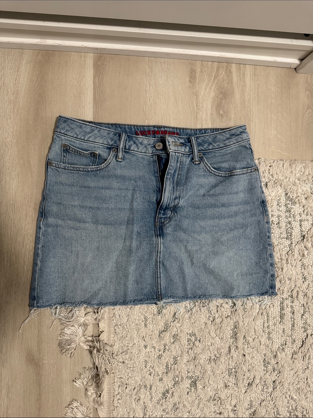 Light Blue Denim Mini Skirt
